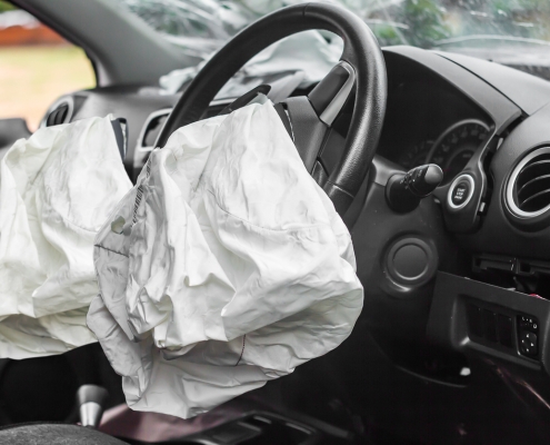 two airbag exploded at a car accident,Car Crash air bag