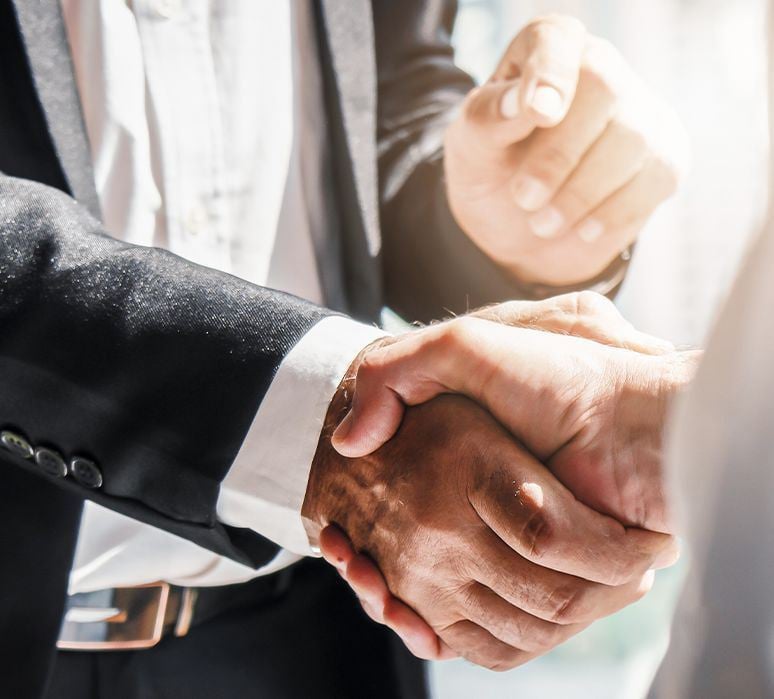 Two men shaking hands