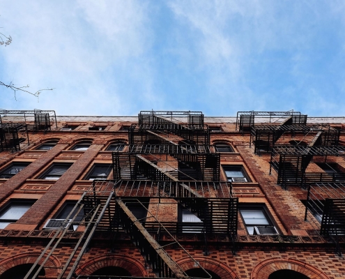 firescape on an apartment building