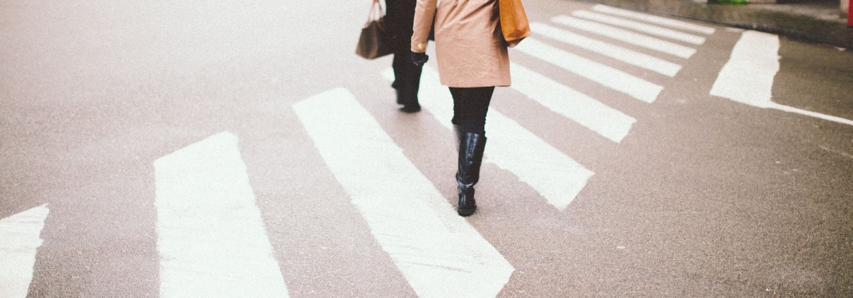 pedestrians in a crosswalk