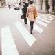 pedestrians in a crosswalk