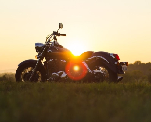 Motorcycle at sunset