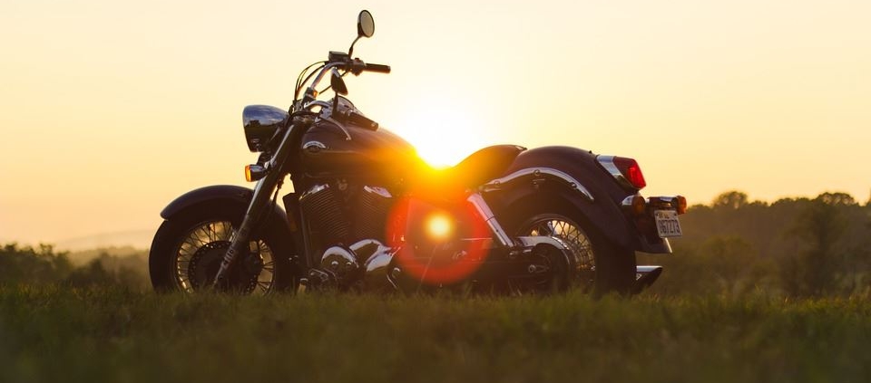 Motorcycle at sunset