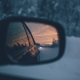 looking through a car's rearview mirror