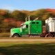 truck driving down the road