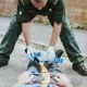 EMT helping an injured person