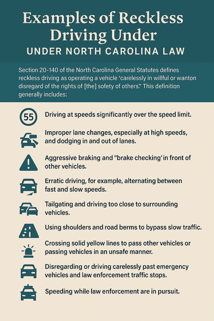 What Are Some Examples of Reckless Driving Under North Carolina's Laws?
