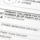 A close up view of a traffic collision report form. The portion of the report indicates which driver is at fault for the collision.