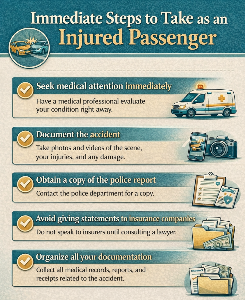 Immediate Steps to Take as an Injured Passenger